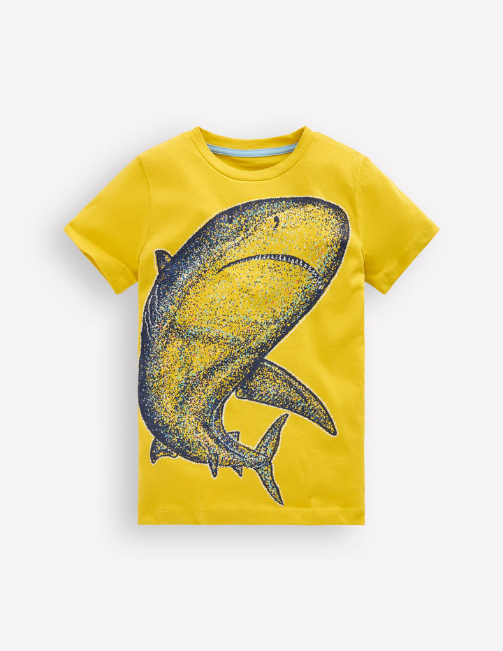T-shirt phosphorescent-Requin jaune