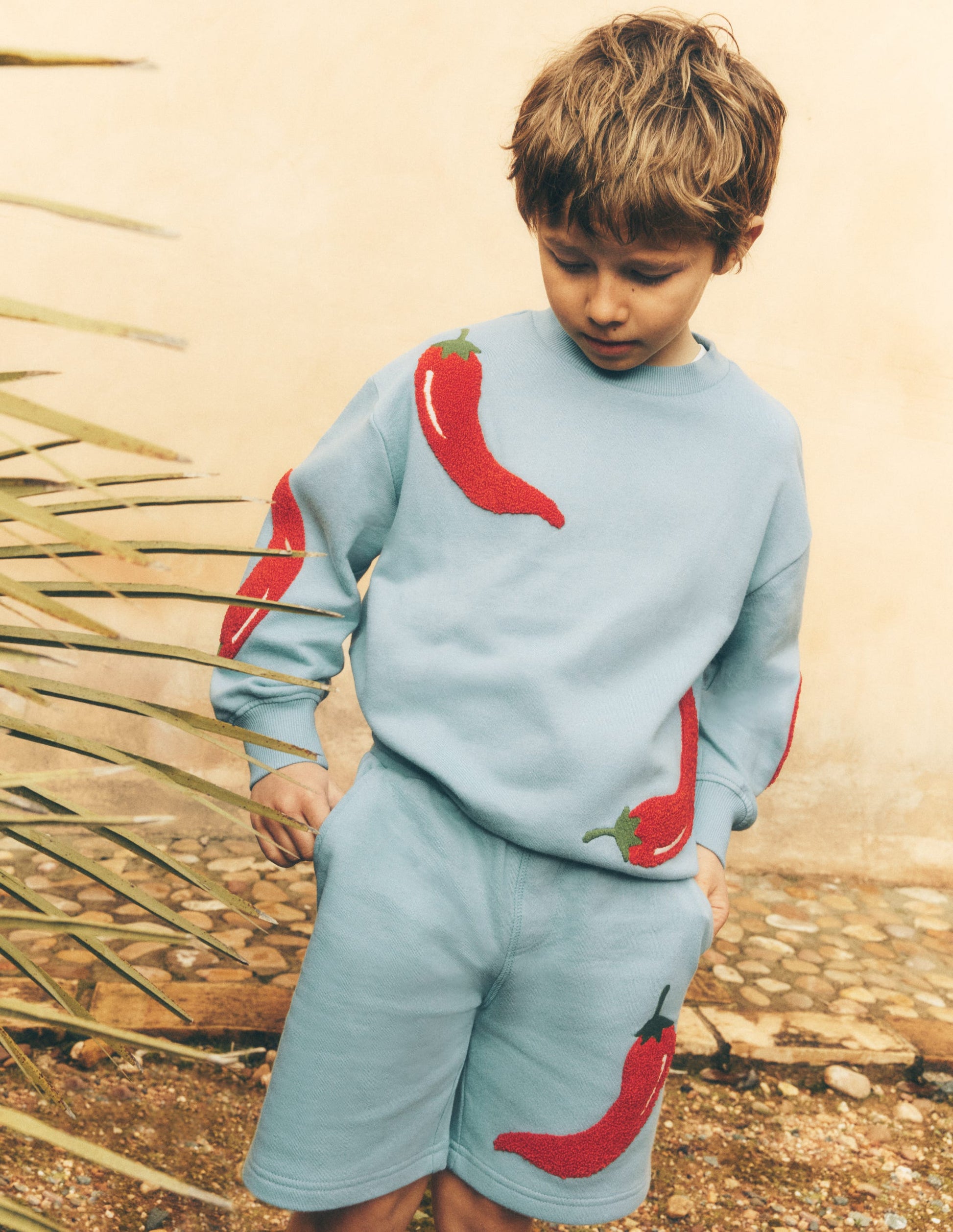 Lustiges Sweatshirt-Meeresdunst Blau Chilischoten-1