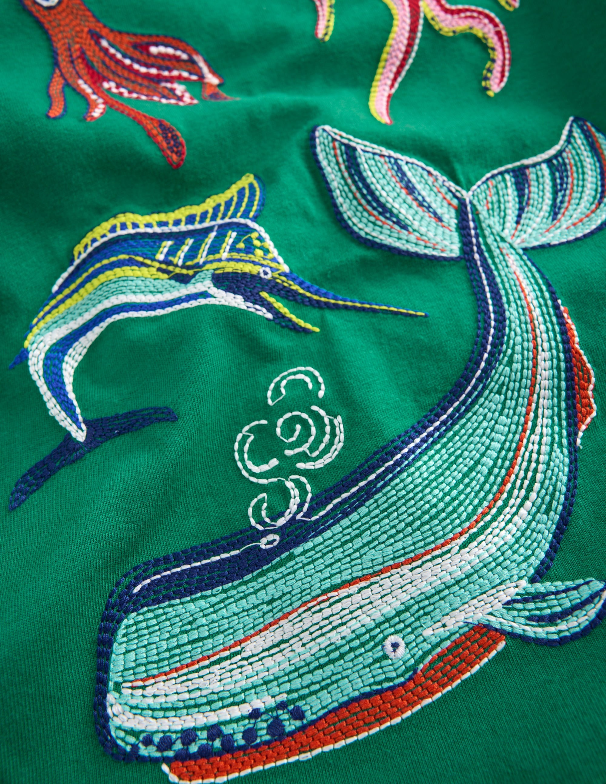 T-shirt phosphorescent à super surpiqûres-Créatures marines vert joyau - Image 3