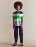 T-shirt tie and dye-Bleu Rayé Multicolore