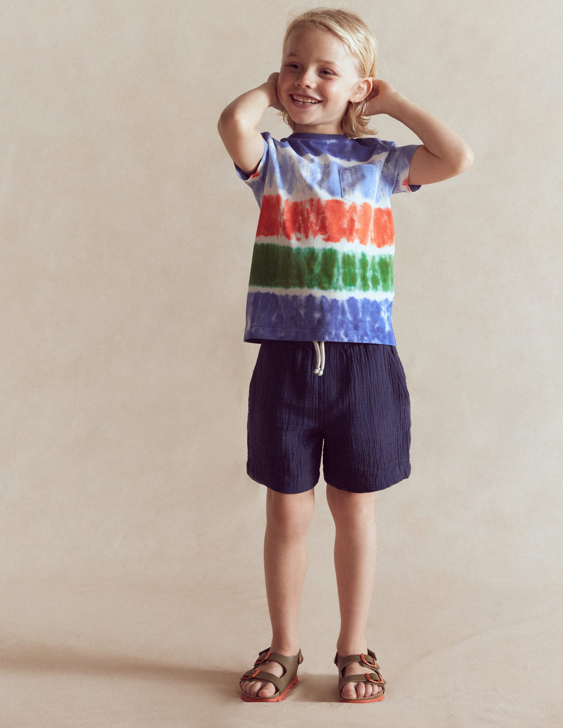 T-Shirt mit Batikmuster-Bunt-1