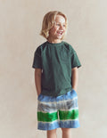 Short tie and dye-Vert et bleu
