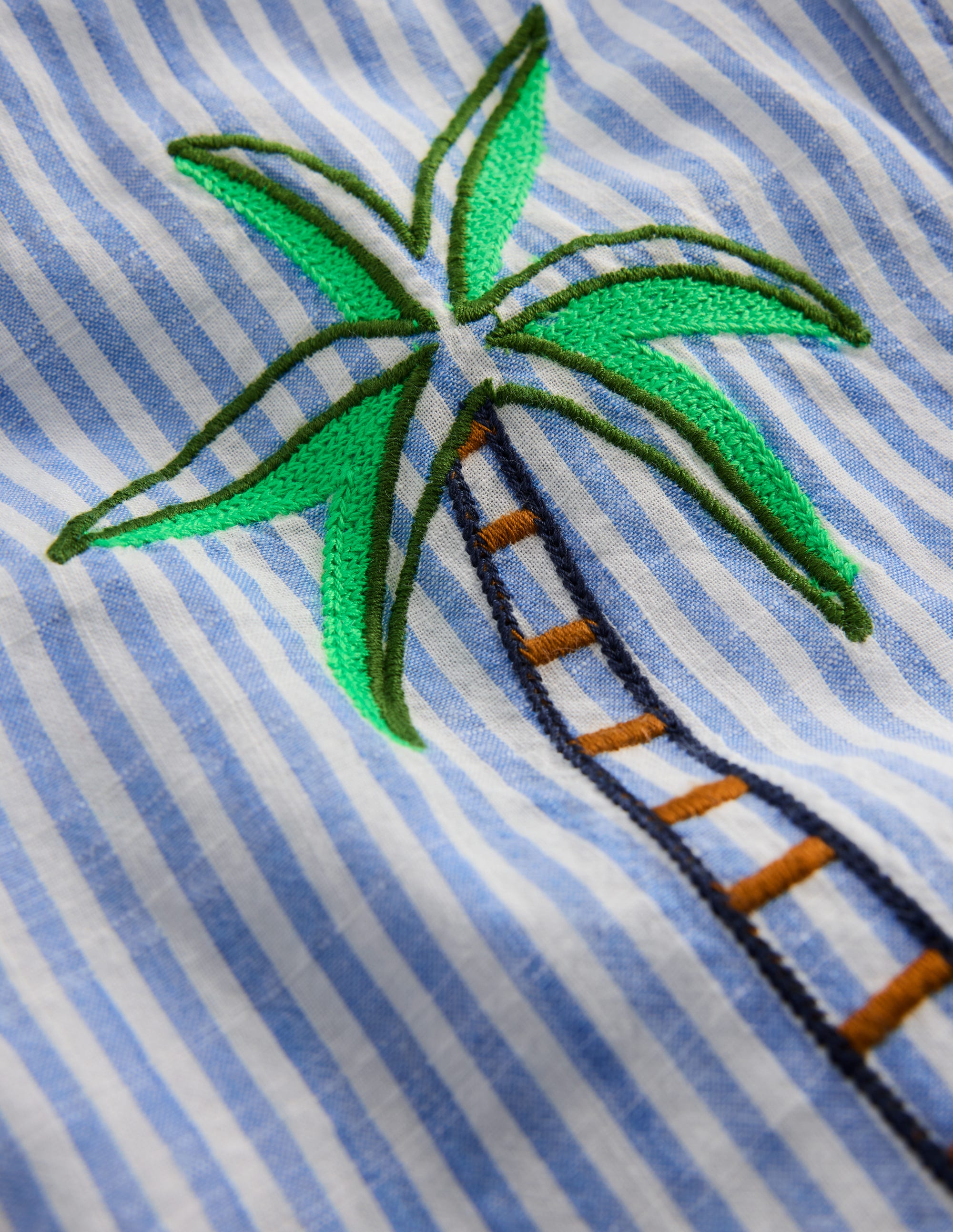 Chemise brodée à manches courtes-Broderie bord de mer - Image 3