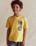 T-shirt à manches courtes et écussons-Lunettes de soleil bain de soleil