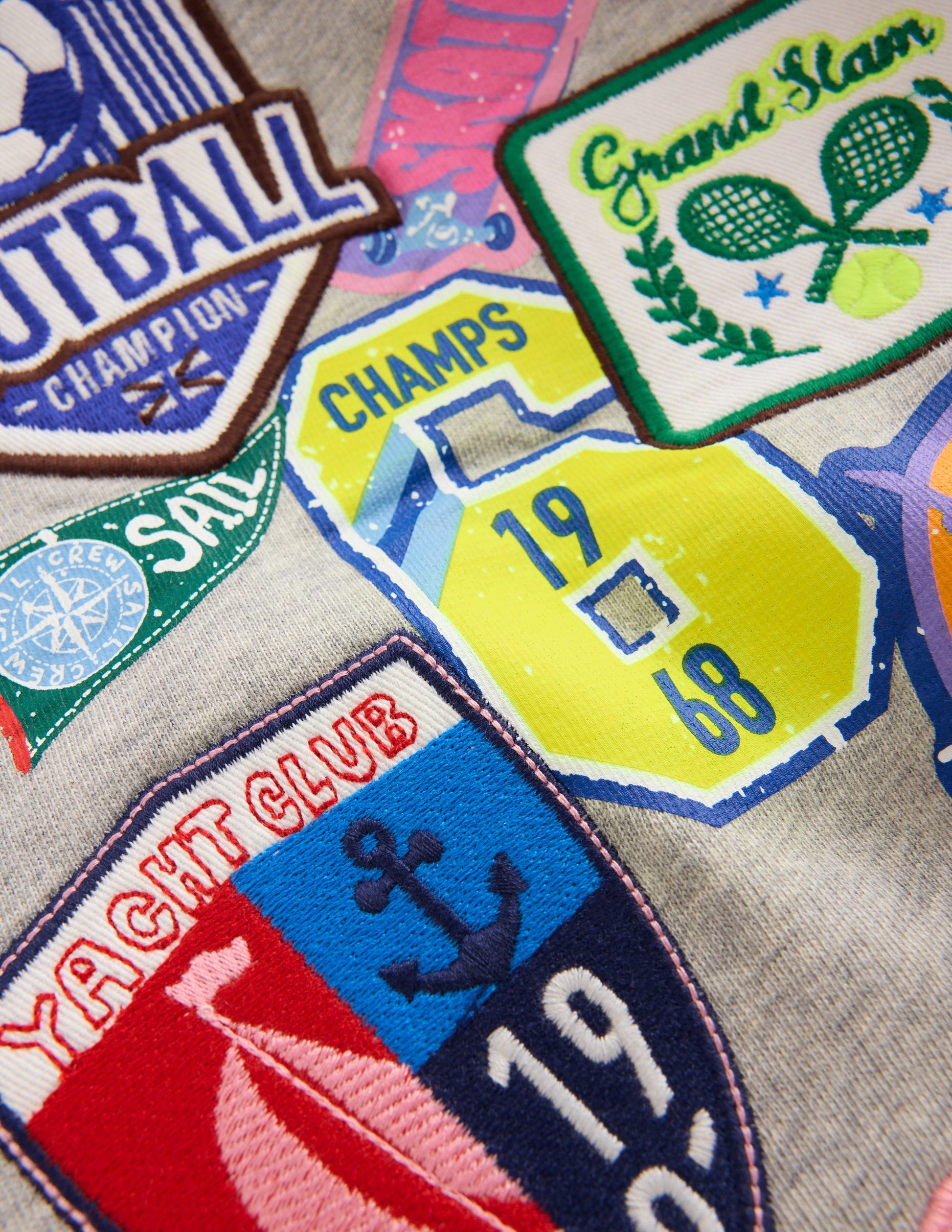 Sweatshirt mit Aufnäher-Grau Meliert, Sport-3