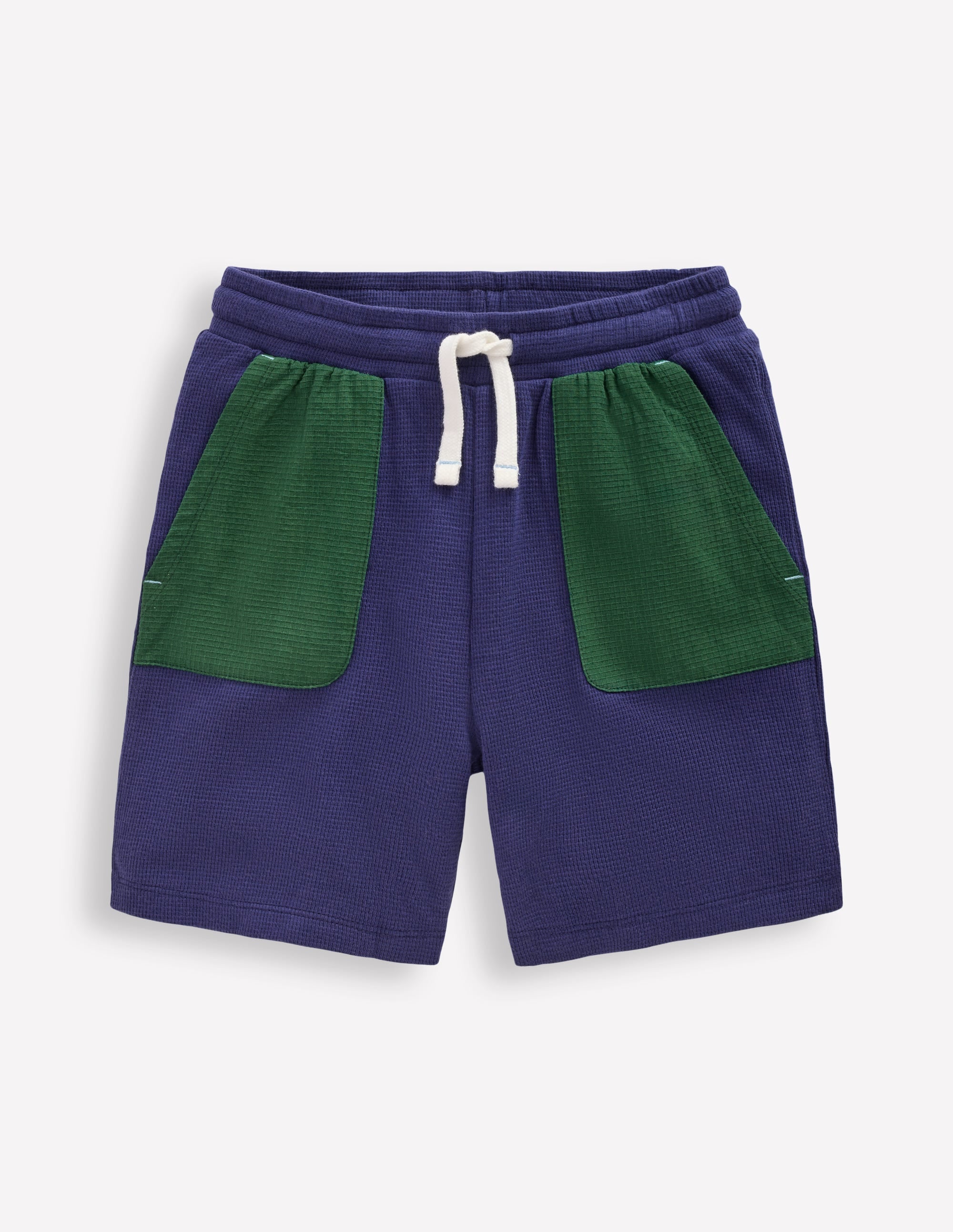 Short en nid d’abeille-Bleu Marine - Image 1