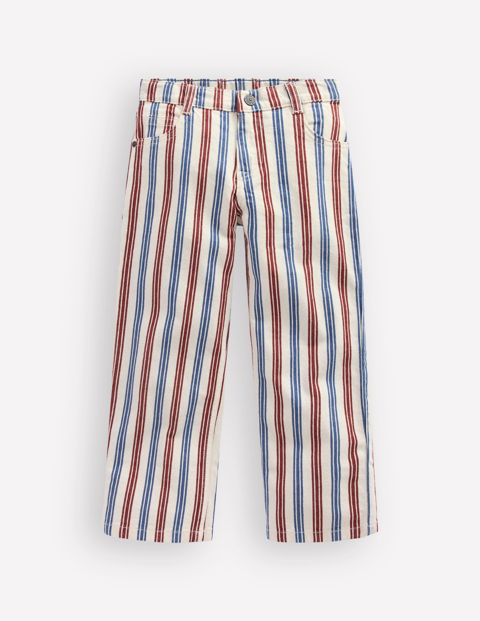 Lockere Jeanshose mit geradem Bein-Blaue und Rot Streifen - Image 2
