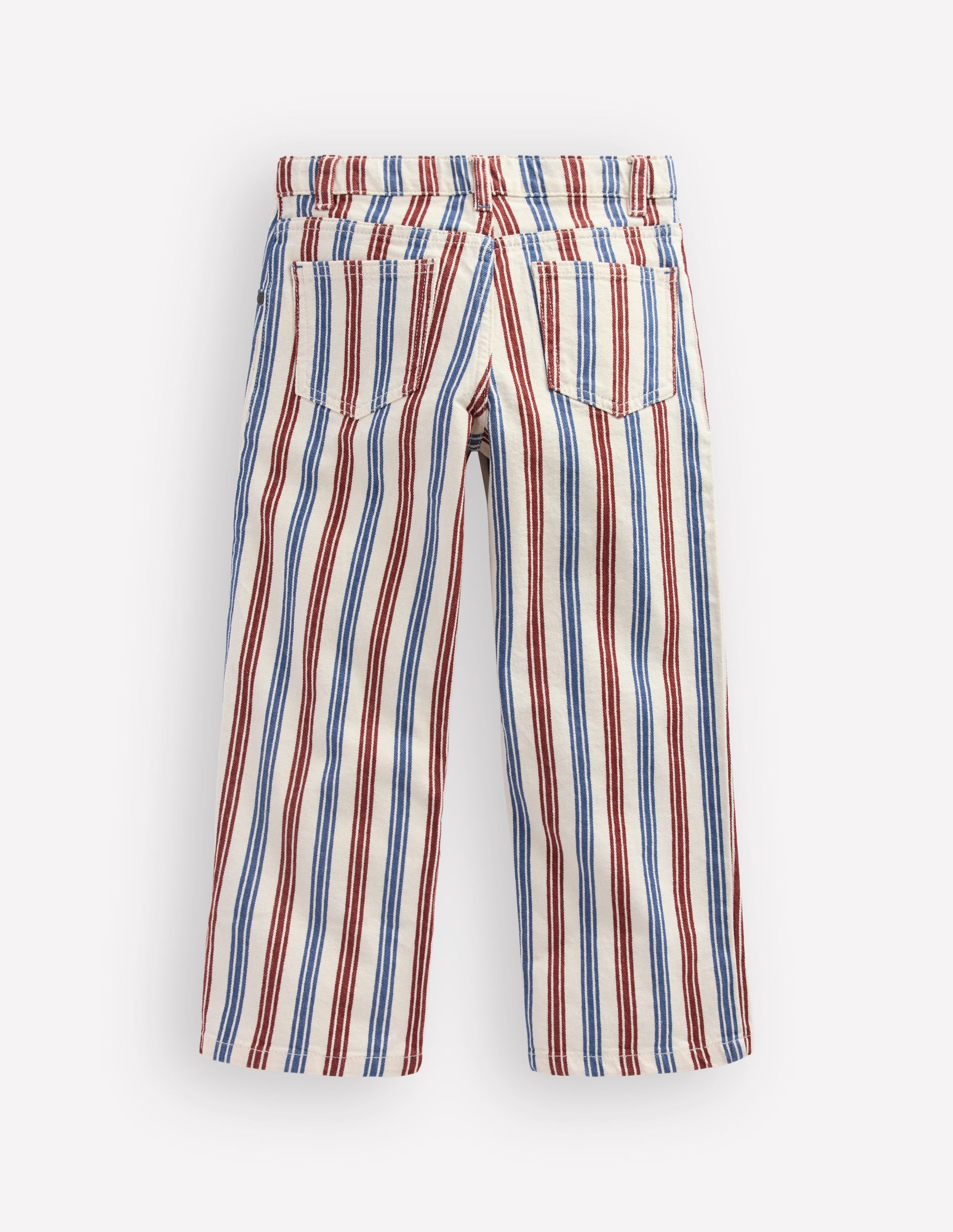 Lockere Jeanshose mit geradem Bein-Blaue und Rot Streifen - Image 3