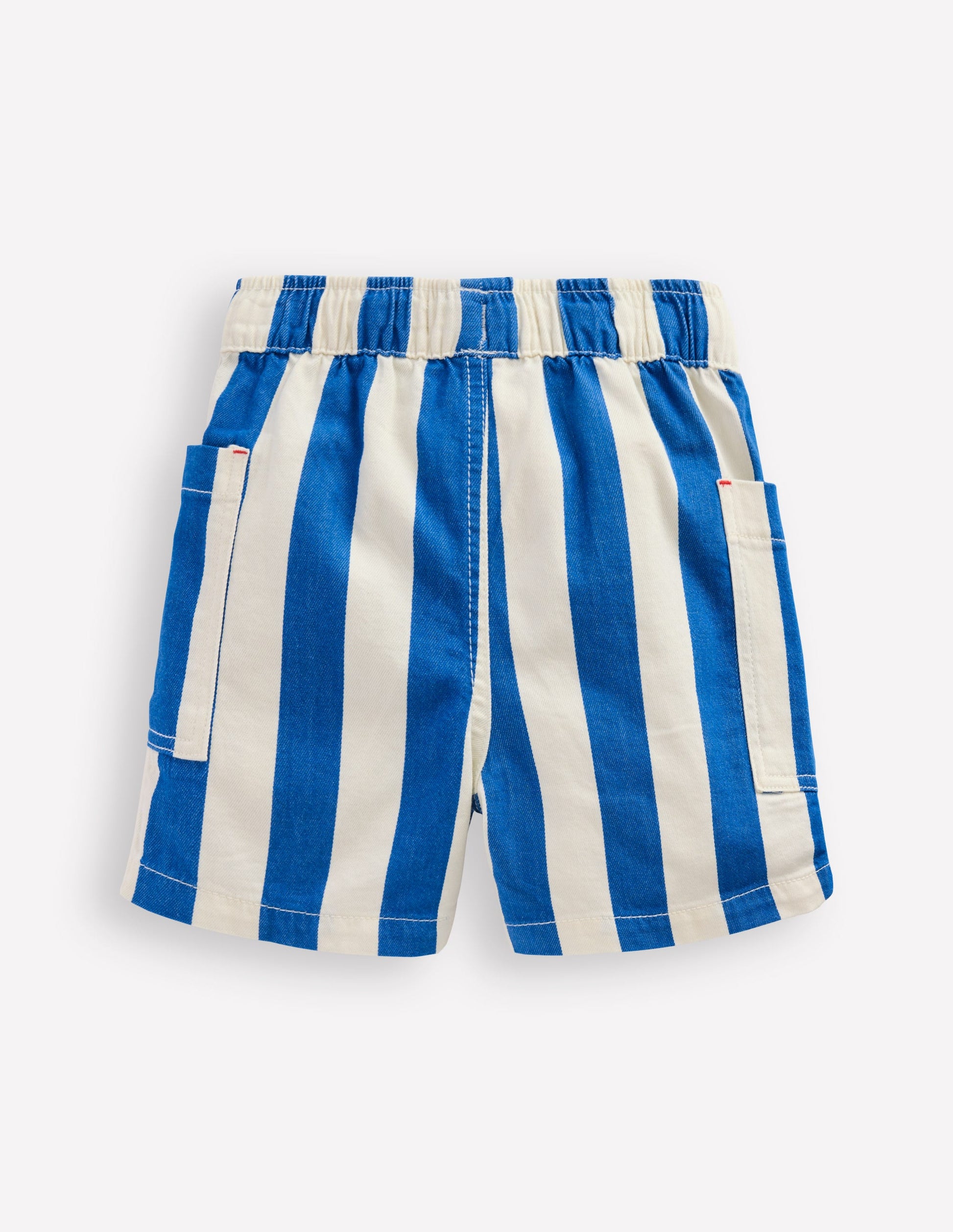 Baumwollshorts mit Tasche-Blau Streifen-2