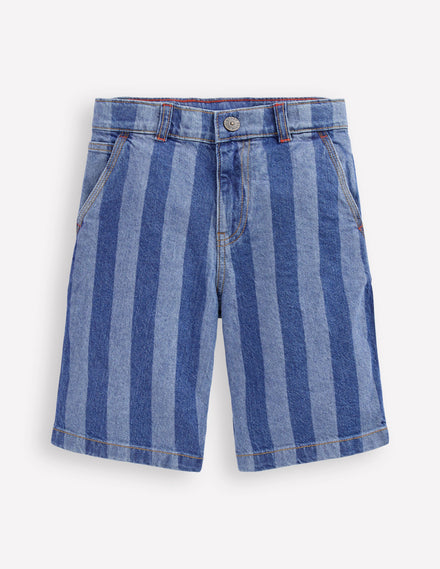 Carpenter-Shorts-Schattenblau Streifen