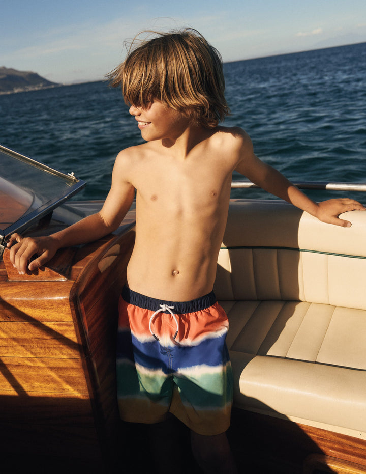 Swim Shorts-Rainbow Tie Dye