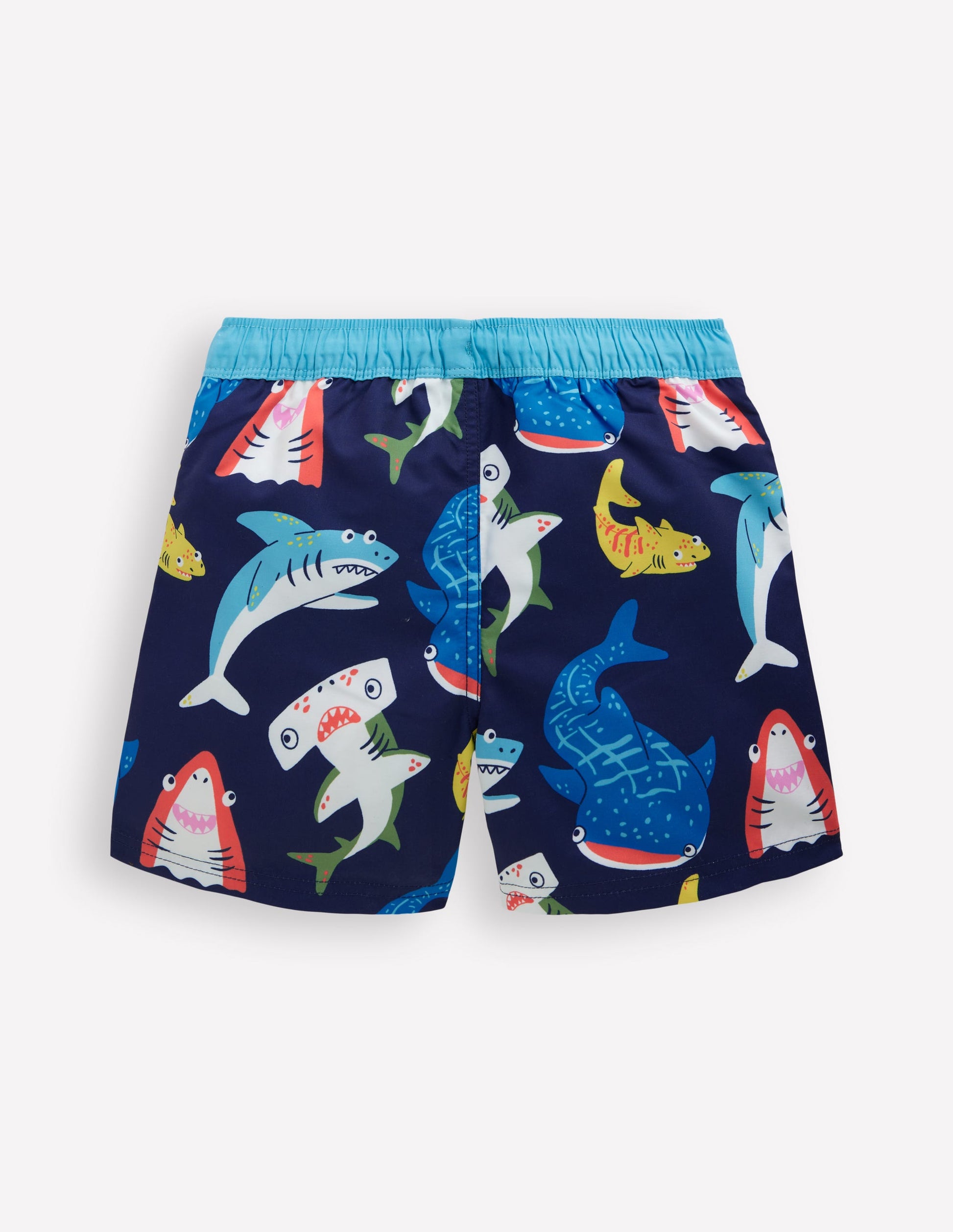 Short de bain-Requins bleu marine universitaire-2