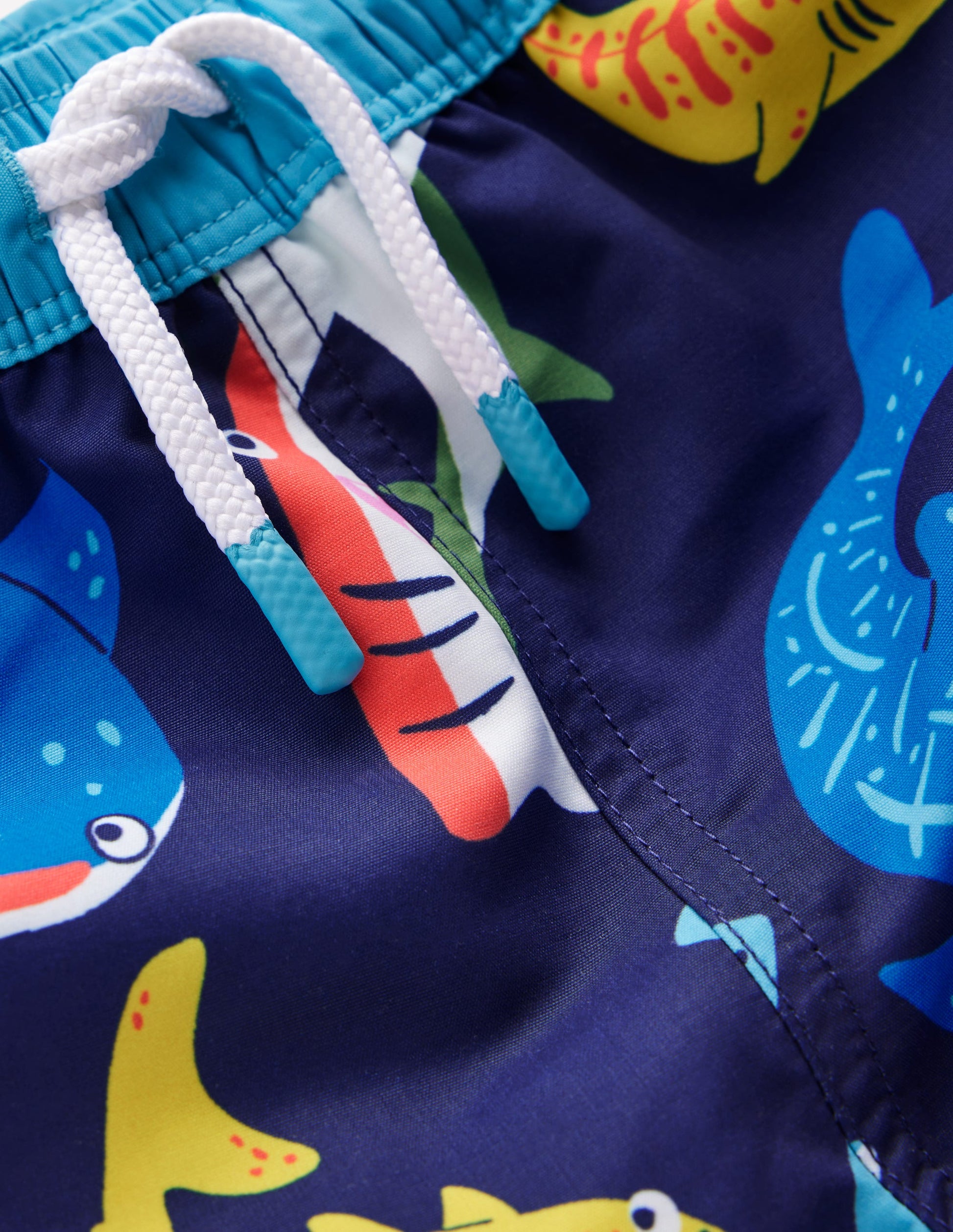 Short de bain-Requins bleu marine universitaire-3