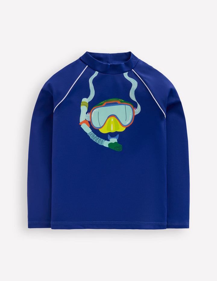 Lustiges Badeshirt mit Sonnenschutz-Saphirblau Schnorcheln