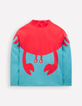 Lustiges Badeshirt mit Sonnenschutz-Aqua Meeresblau Krebs