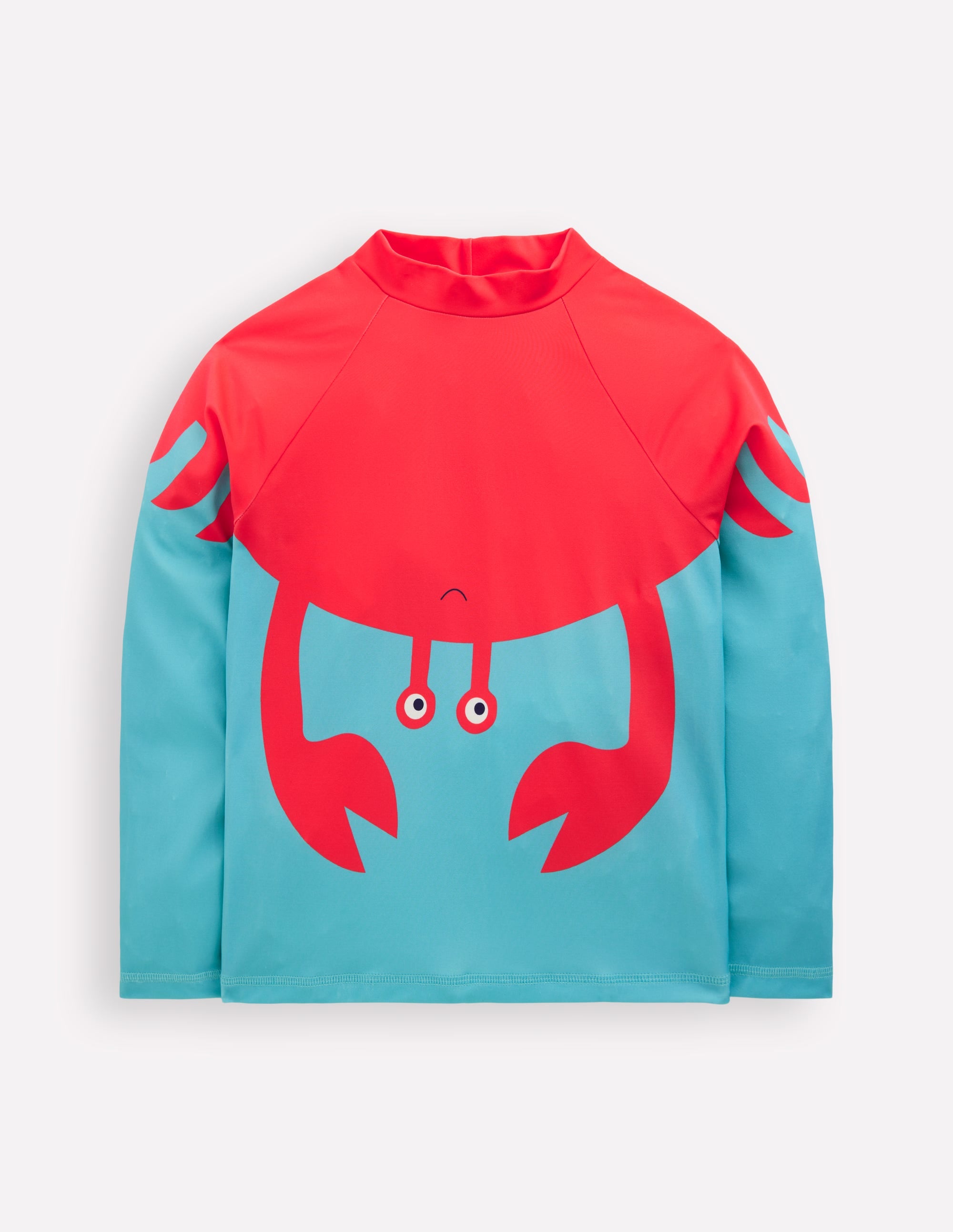 Lustiges Badeshirt mit Sonnenschutz-Aqua Meeresblau Krebs - Image 1