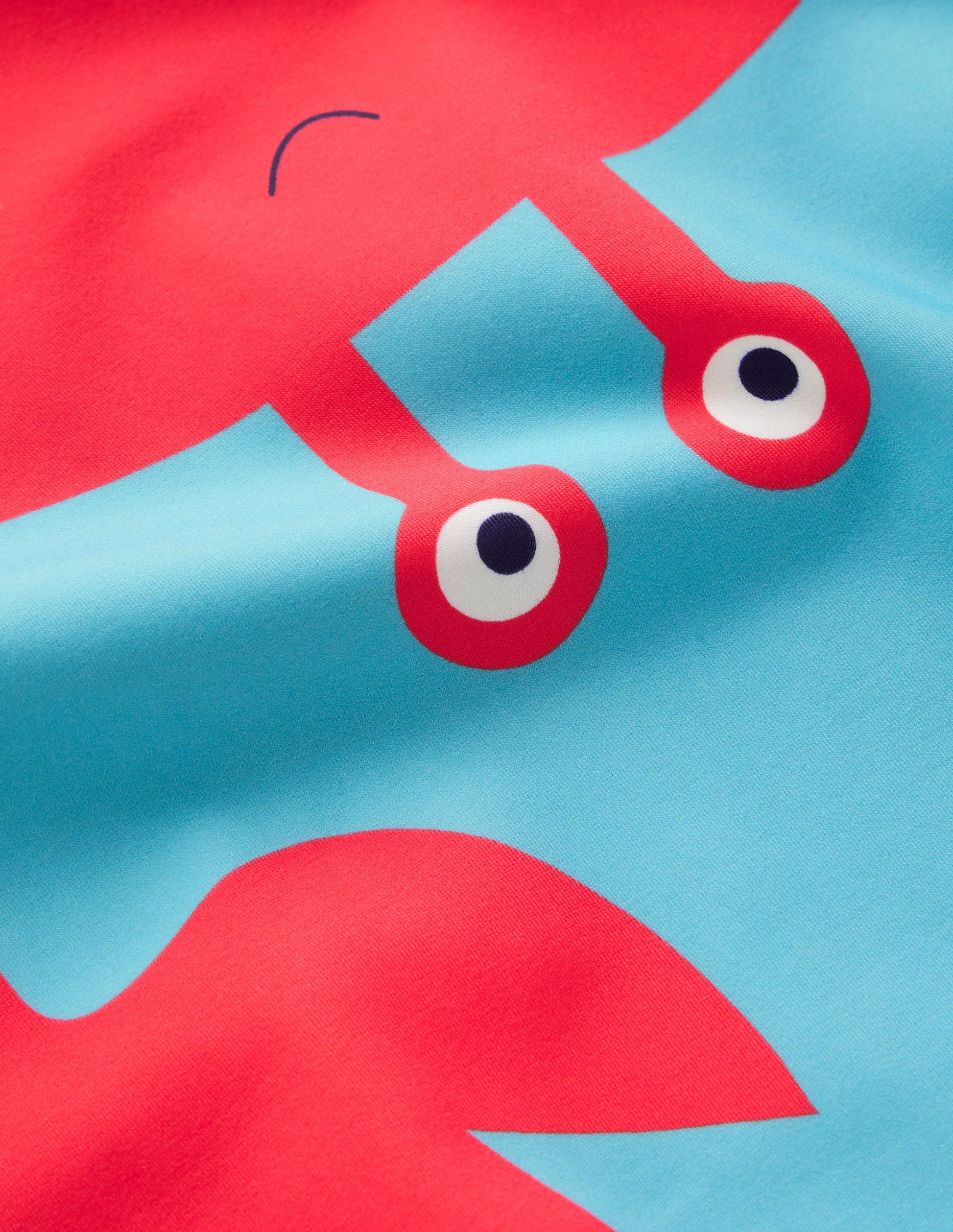 Lustiges Badeshirt mit Sonnenschutz-Aqua Meeresblau Krebs-3