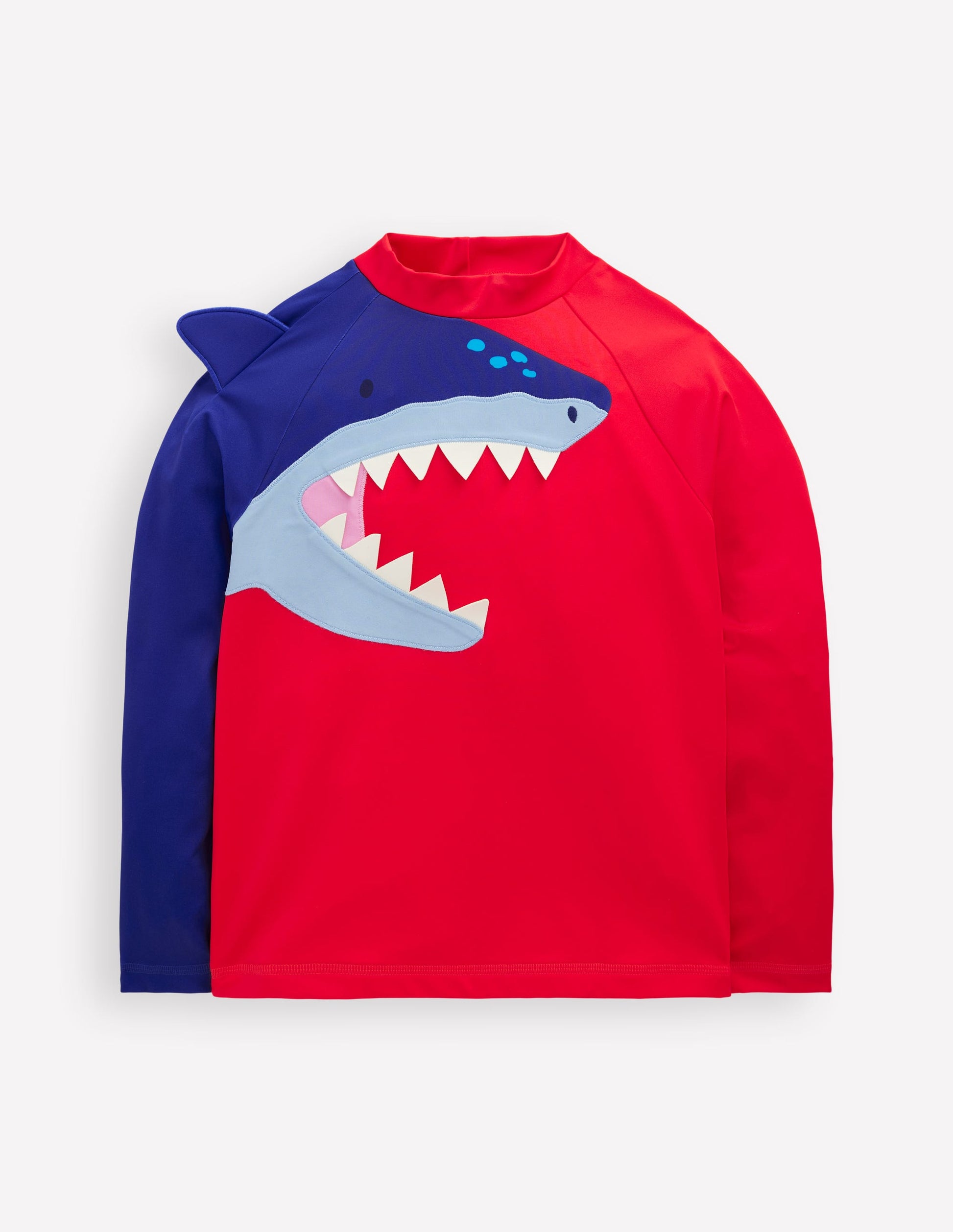 Lustiges Badeshirt mit Sonnenschutz-Marsrot Hai-1