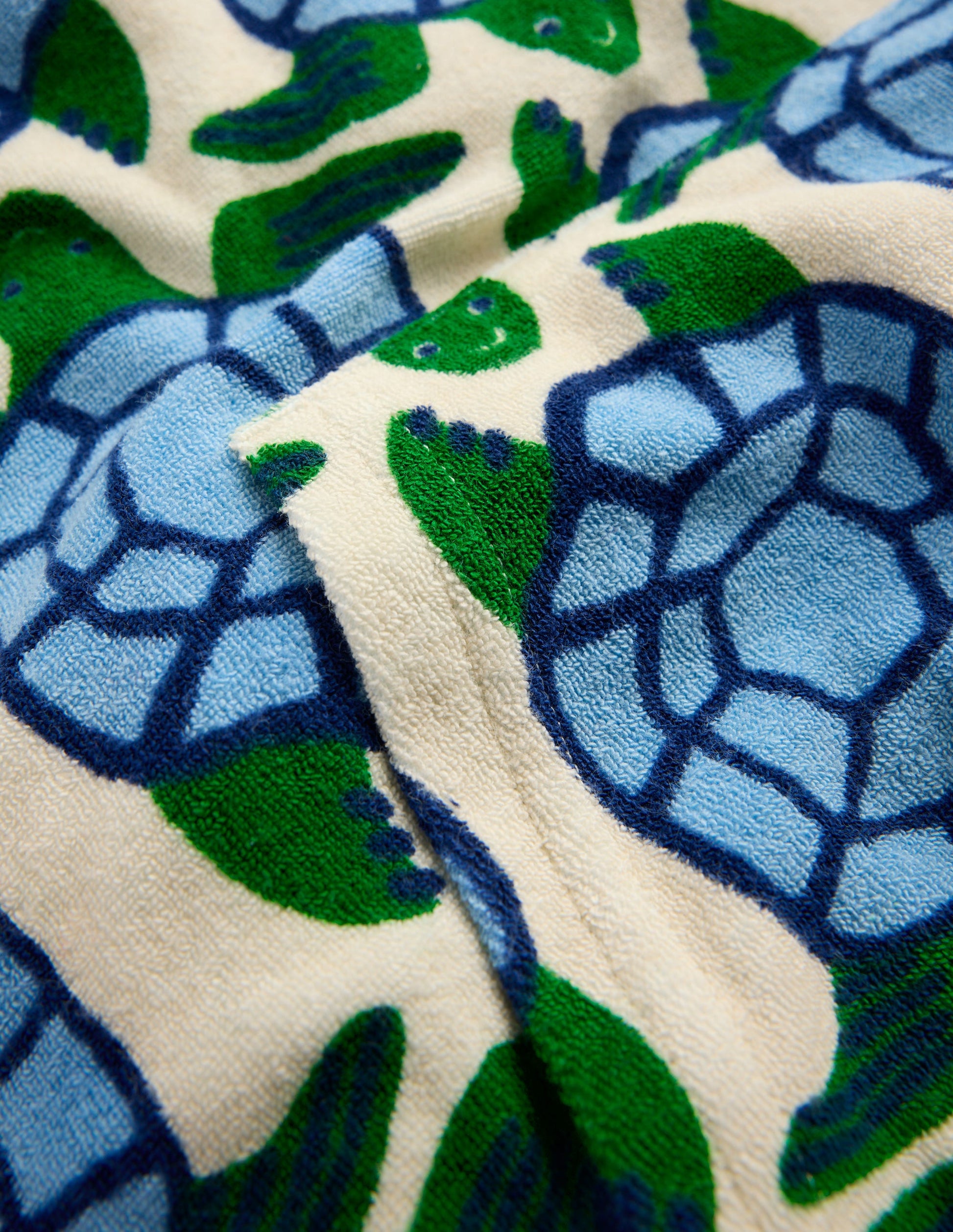 Towelling Pop-over Hoodie-Calico White Turtles-3