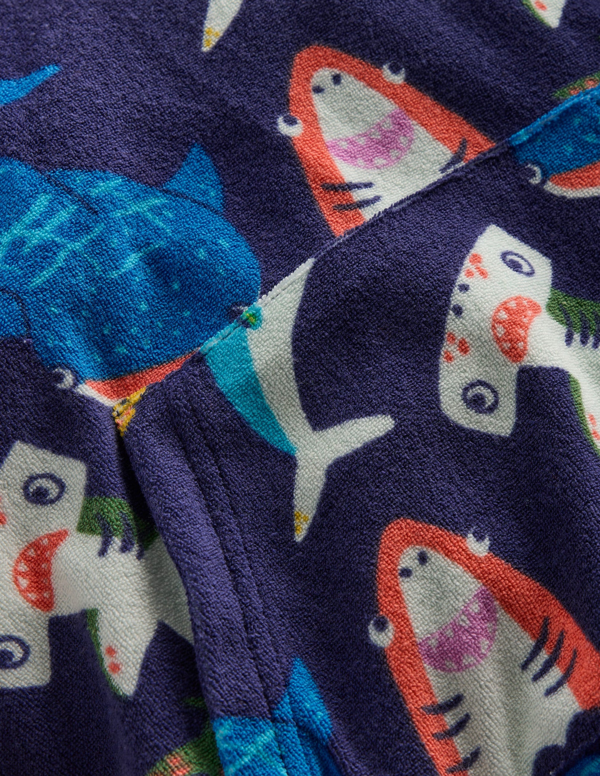 Towelling Pop-over Hoodie-College Navy Sharks-3