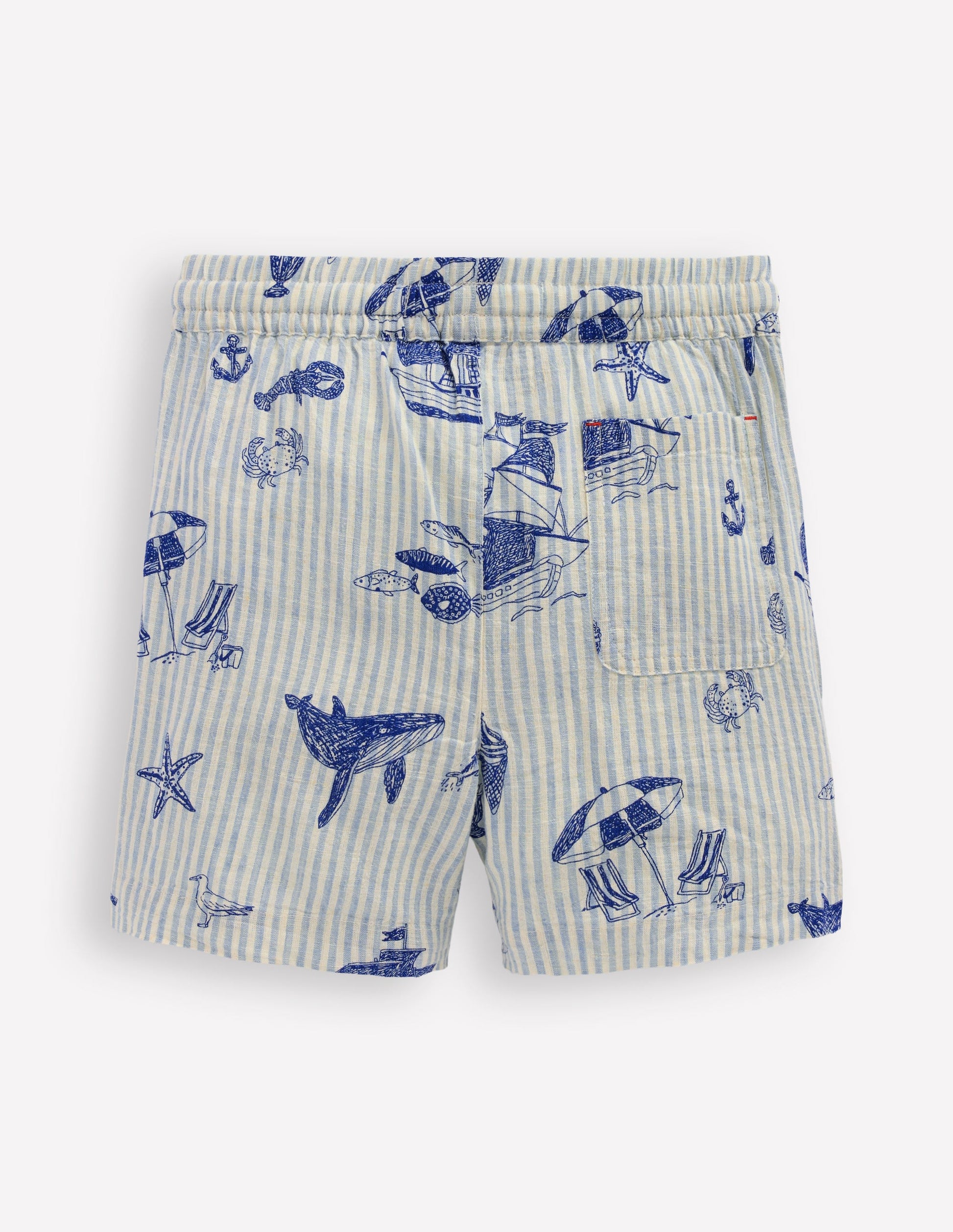 Shorts aus Baumwollleinen-Strandpromenade-2