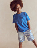 Elegante Shorts-Hellblau Streifen
