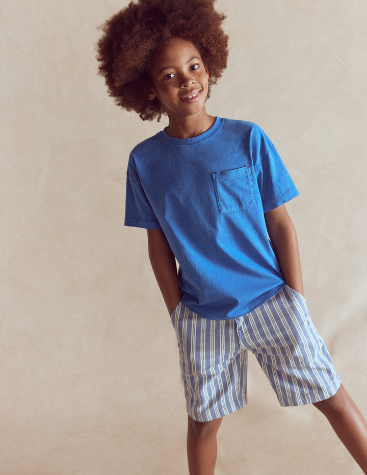 Elegante Shorts-Hellblau Streifen