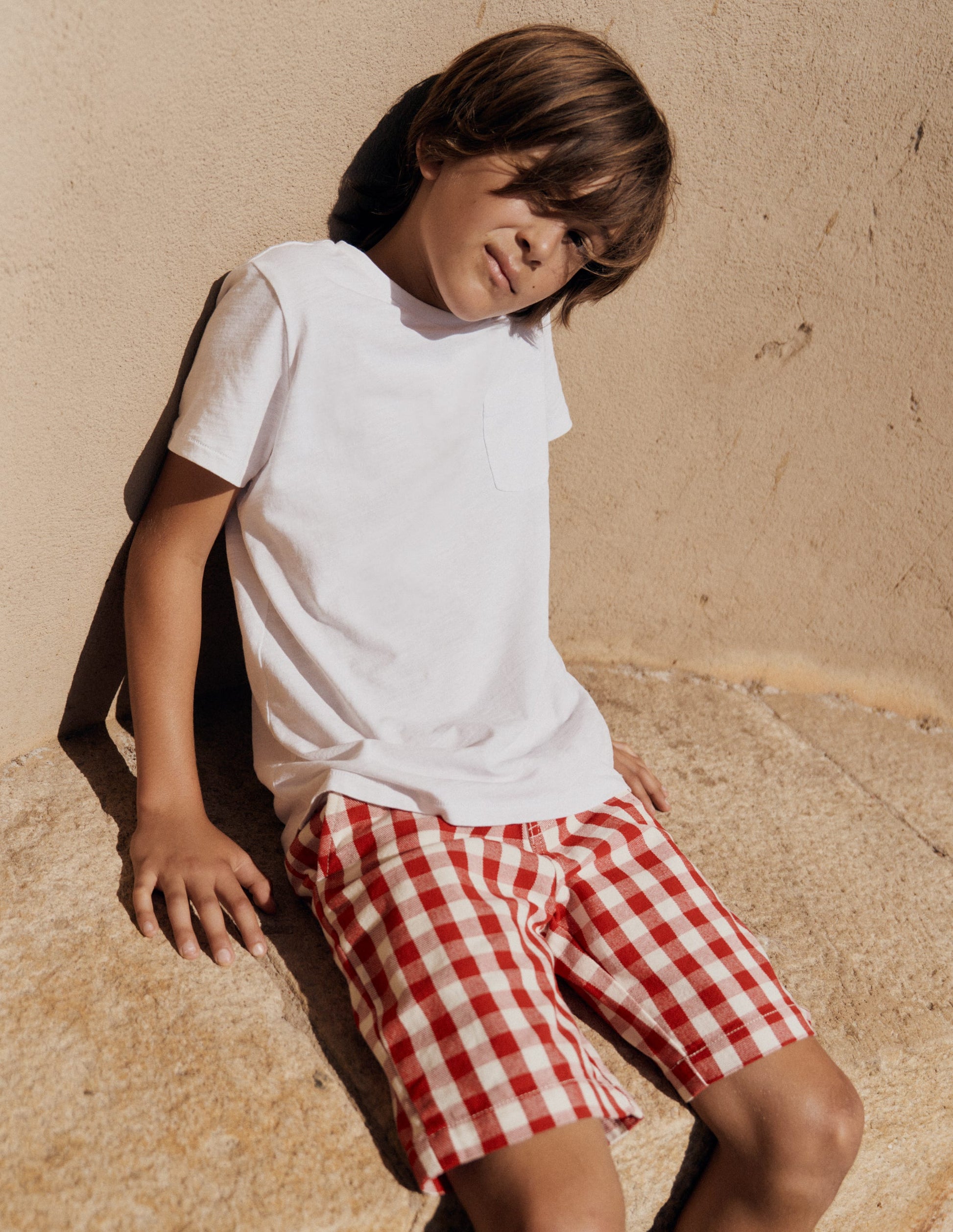 Elegante Shorts-Rot Vichy-1