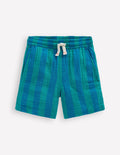 Short double-étoffe-Rayé vert et bleu