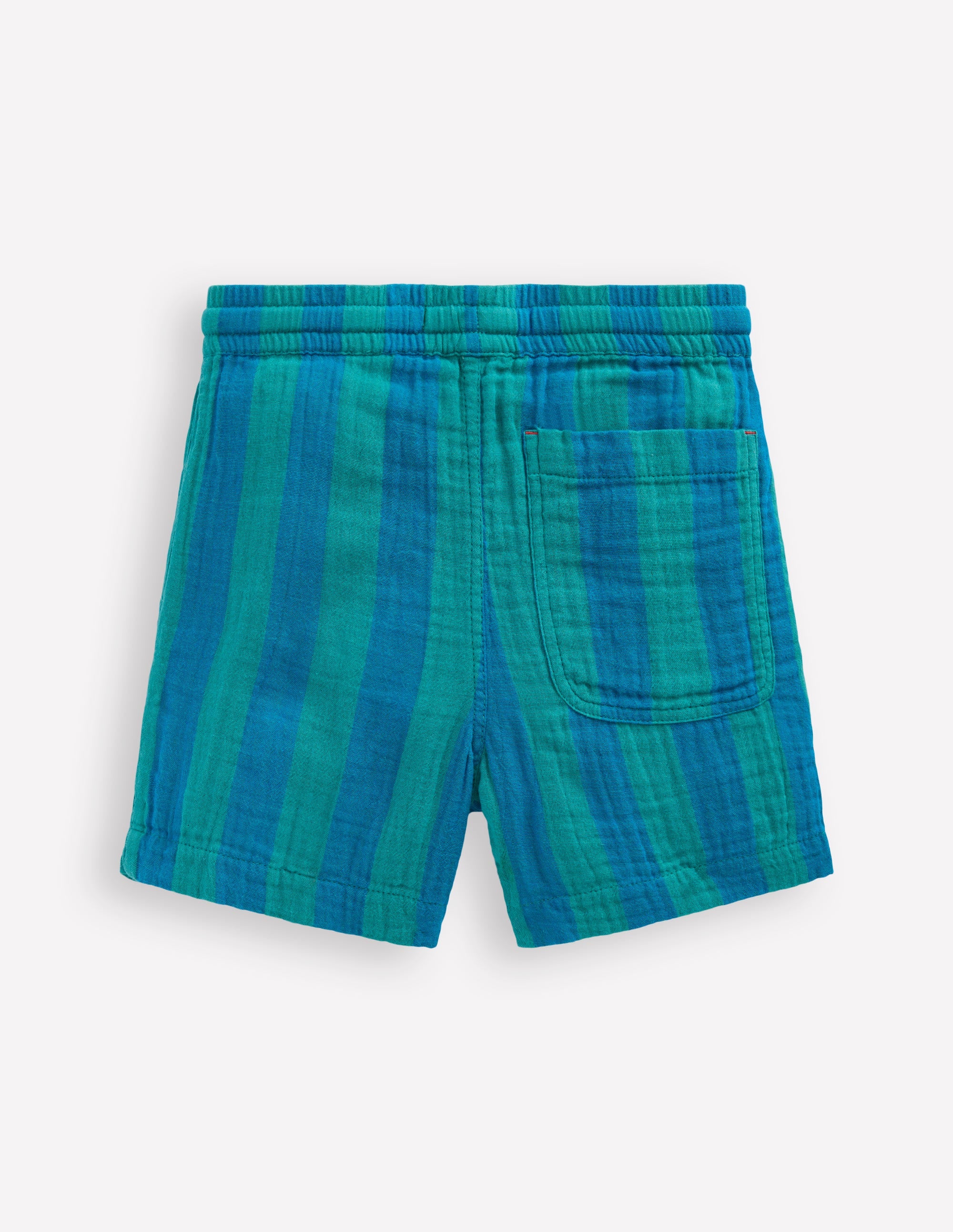 Short double-étoffe-Rayé vert et bleu - Image 2