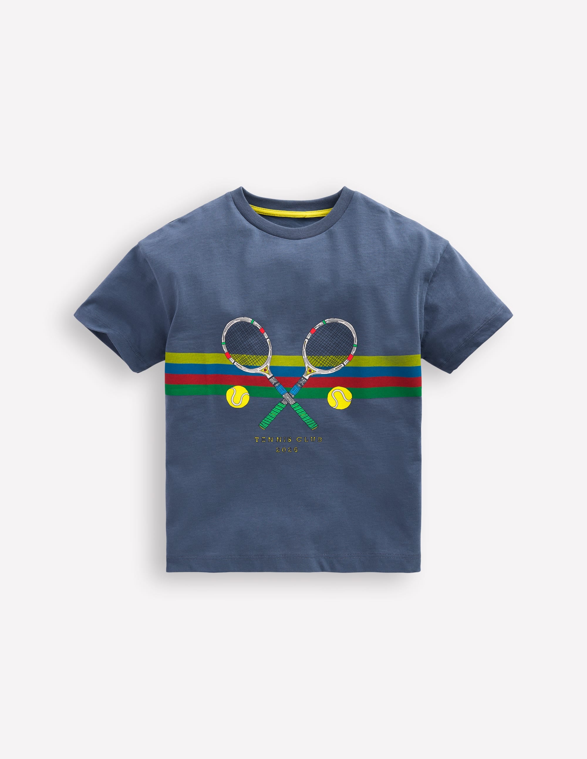 T-shirt décontracté à motif sportif-Tennis bleu robot - Image 3