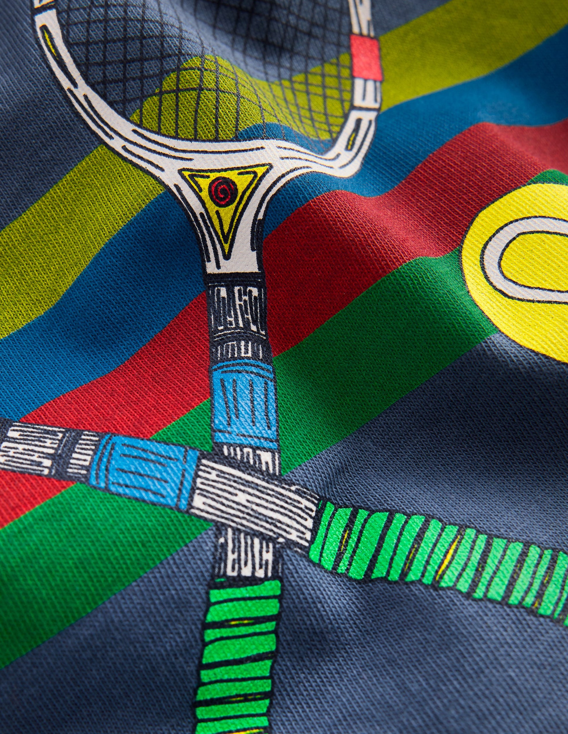 T-shirt décontracté à motif sportif-Tennis bleu robot-3