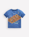 T-shirt décontracté à motif sportif-Basket geai bleu