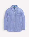 Chemise double-étoffe à manches longues-Rayé bleu et vichy