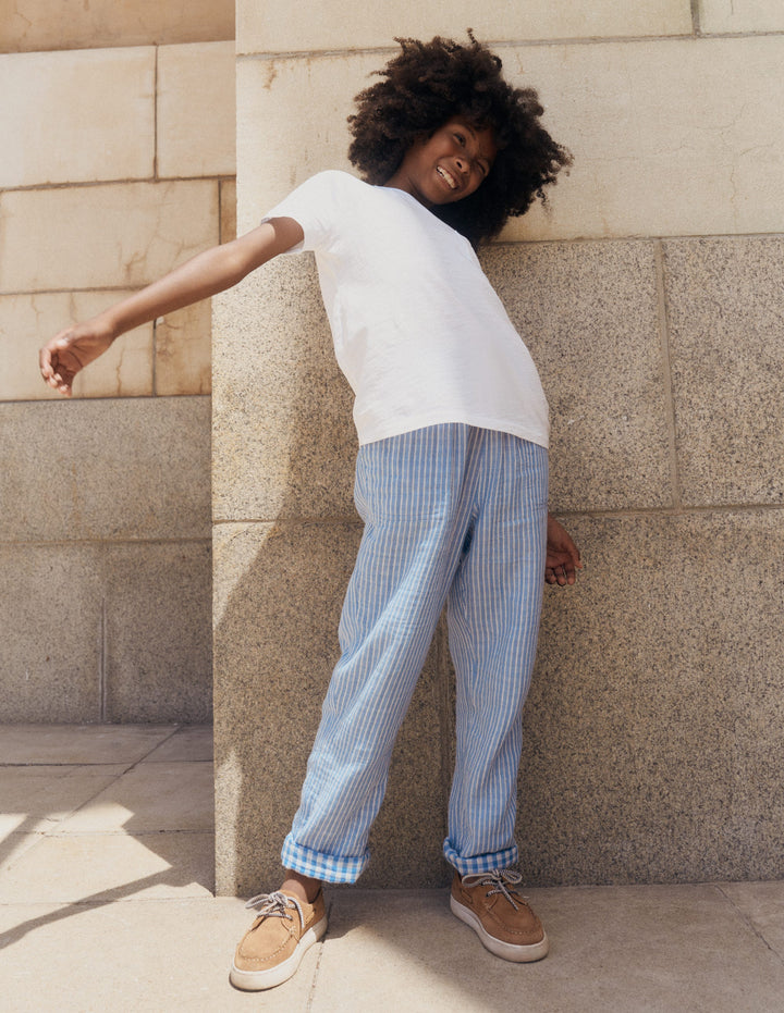 Doppeltuch-Sommerhose-Gestreift