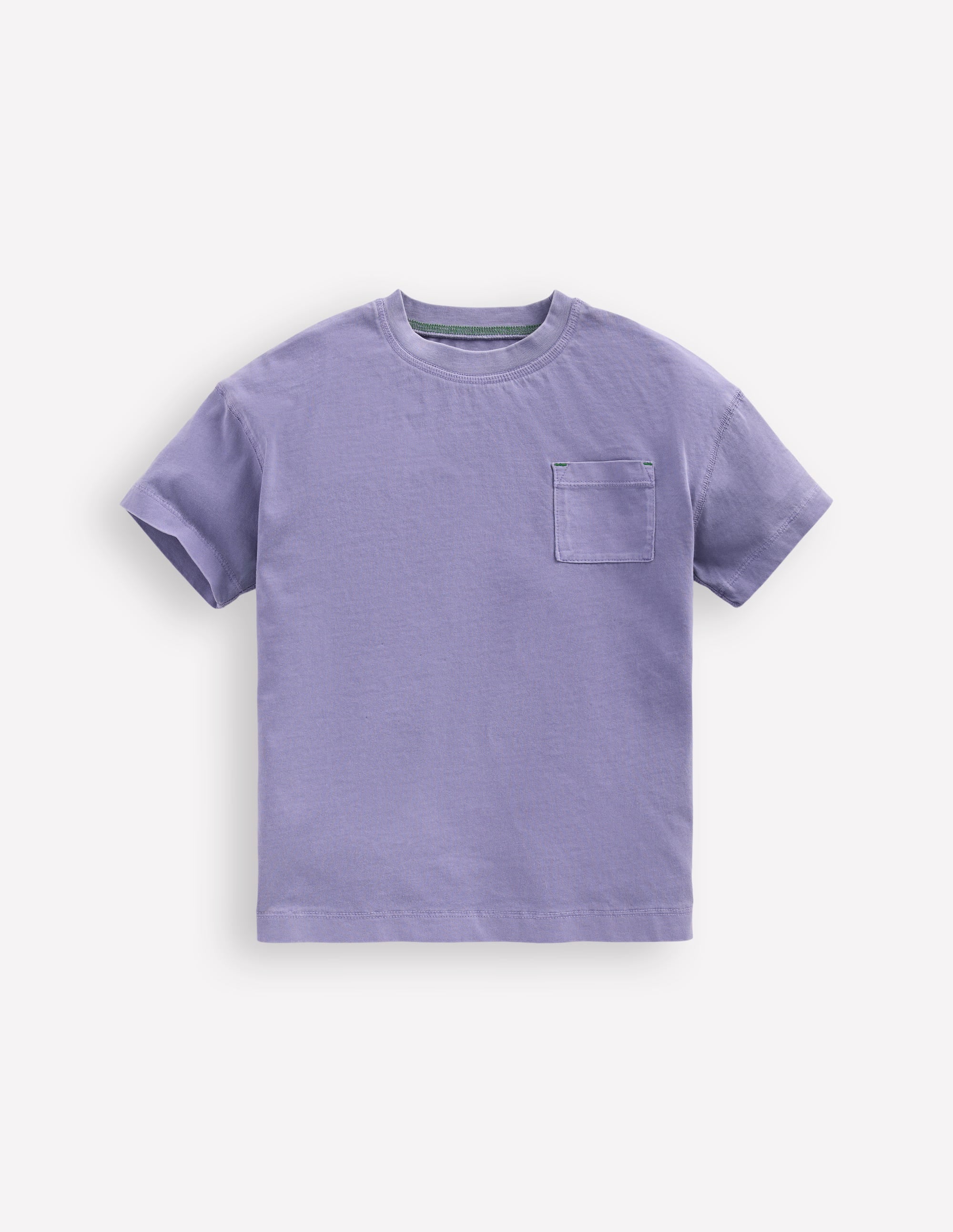 T-shirt décontracté teint en pièce-Lavande brumeuse - Image 1