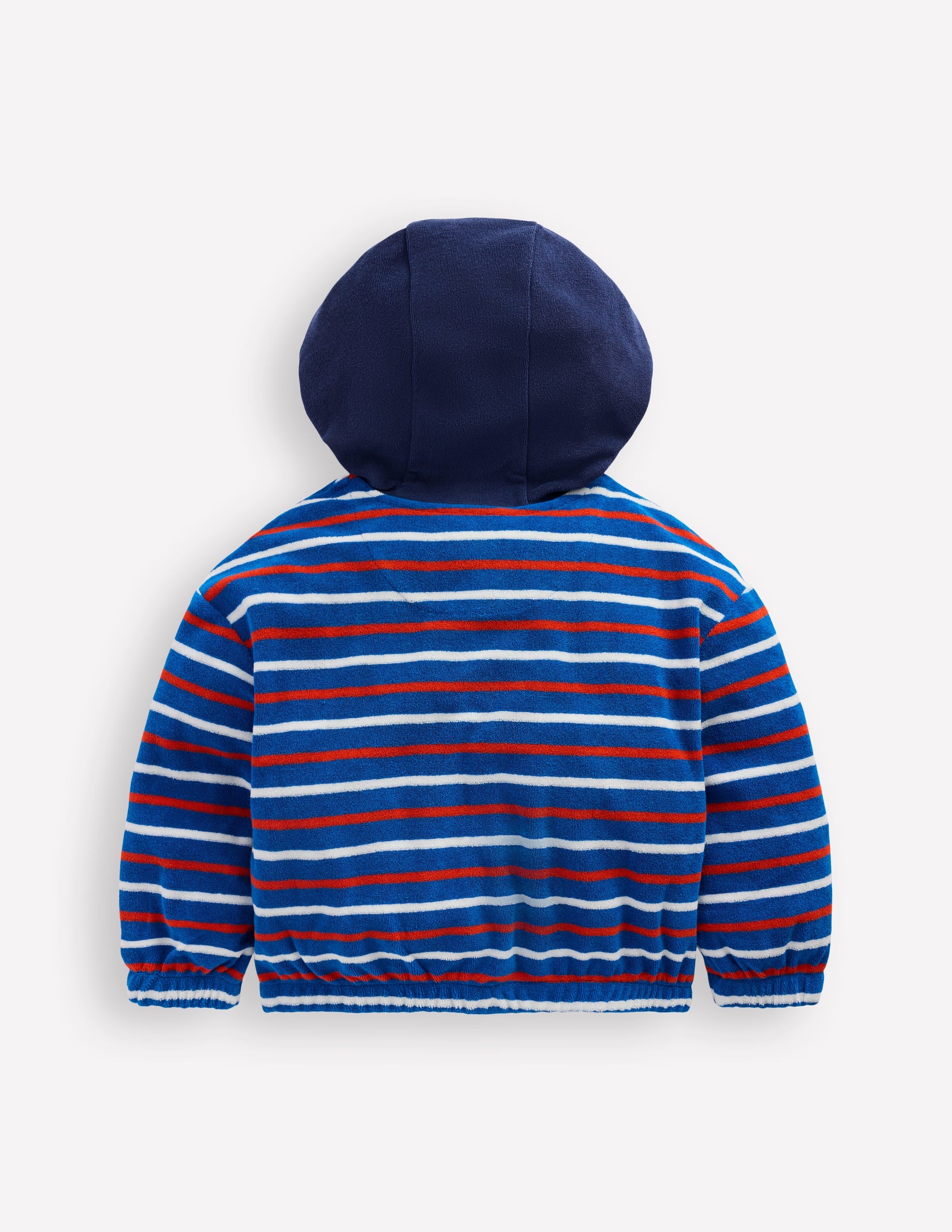 Sweat à capuche zippé en éponge-Bleu Rayé Multicolore - Image 2