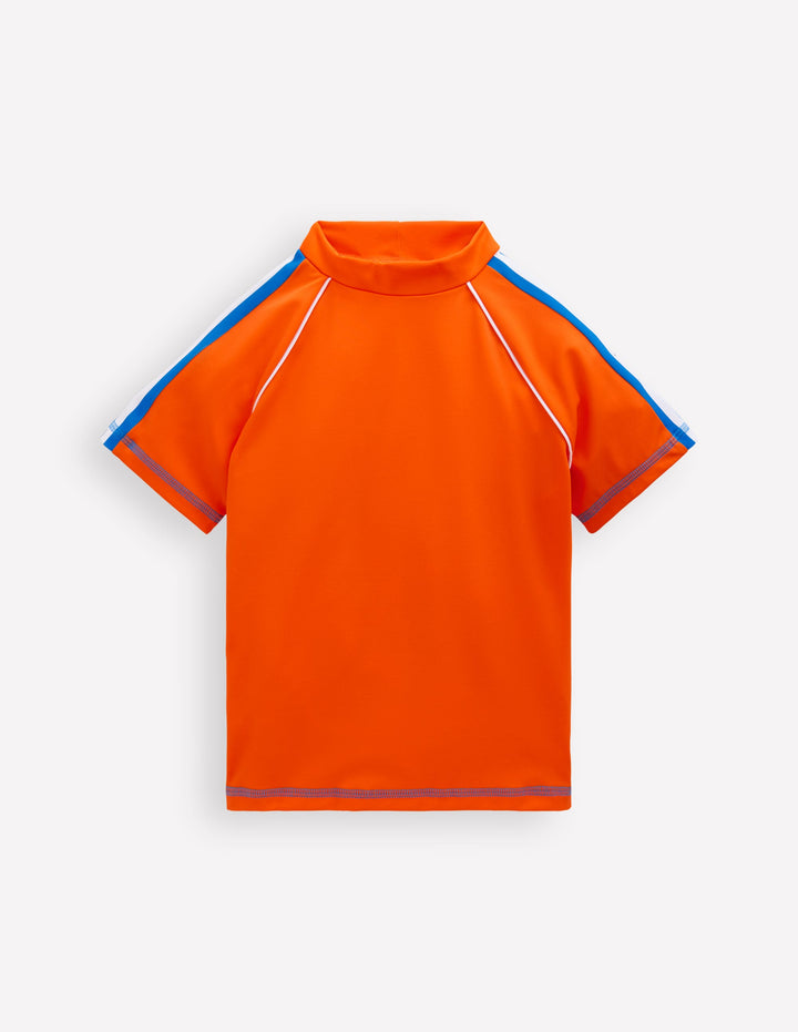 Kurzärmliges Badeshirt-Leuchtendes Orange