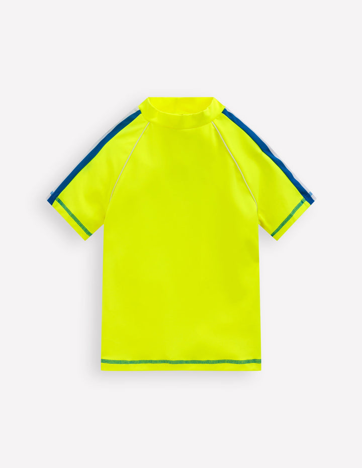 Kurzärmliges Badeshirt-Frisches Gelb