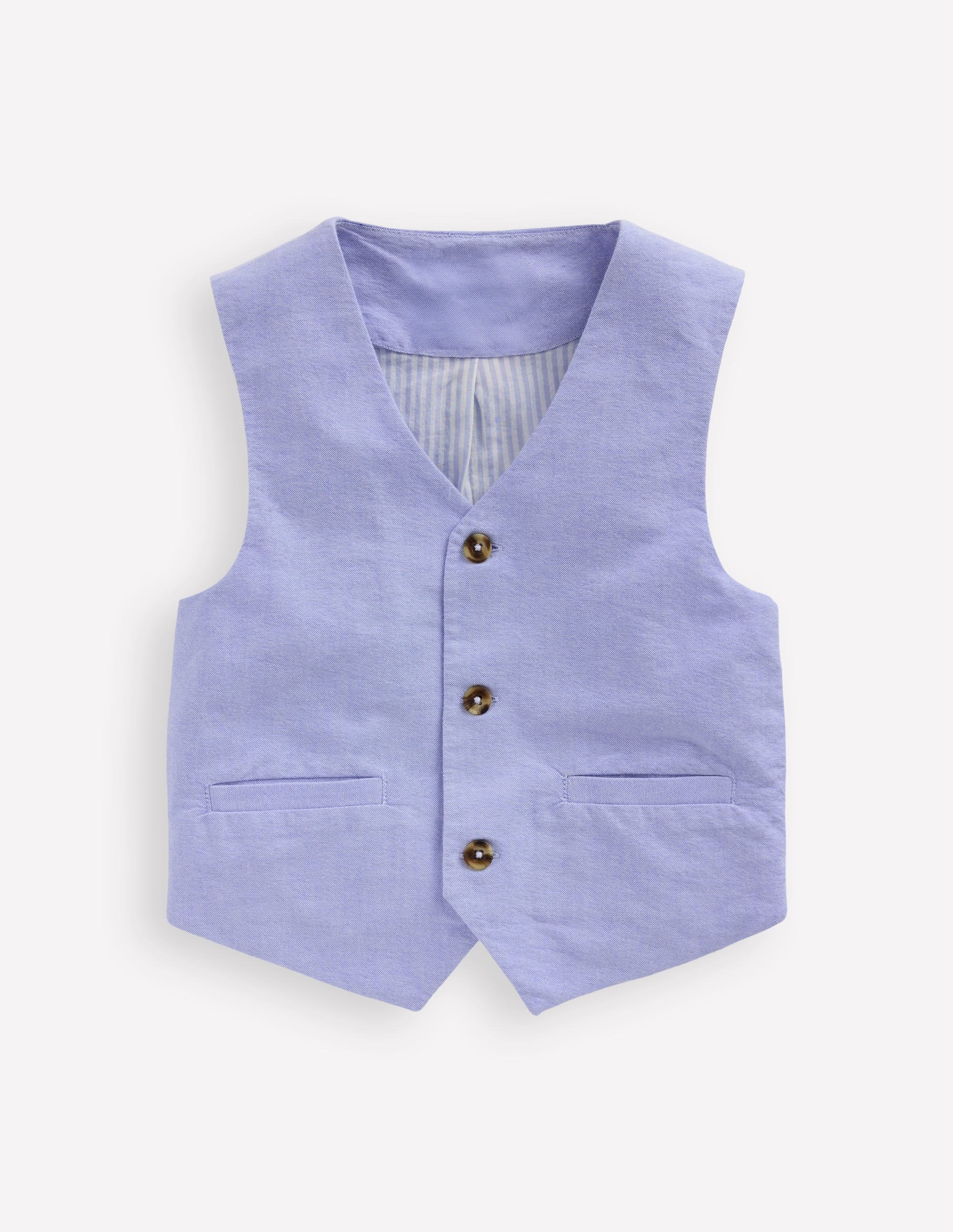 Gilet de costume en coton oxford-Oxford bleu - Image 1