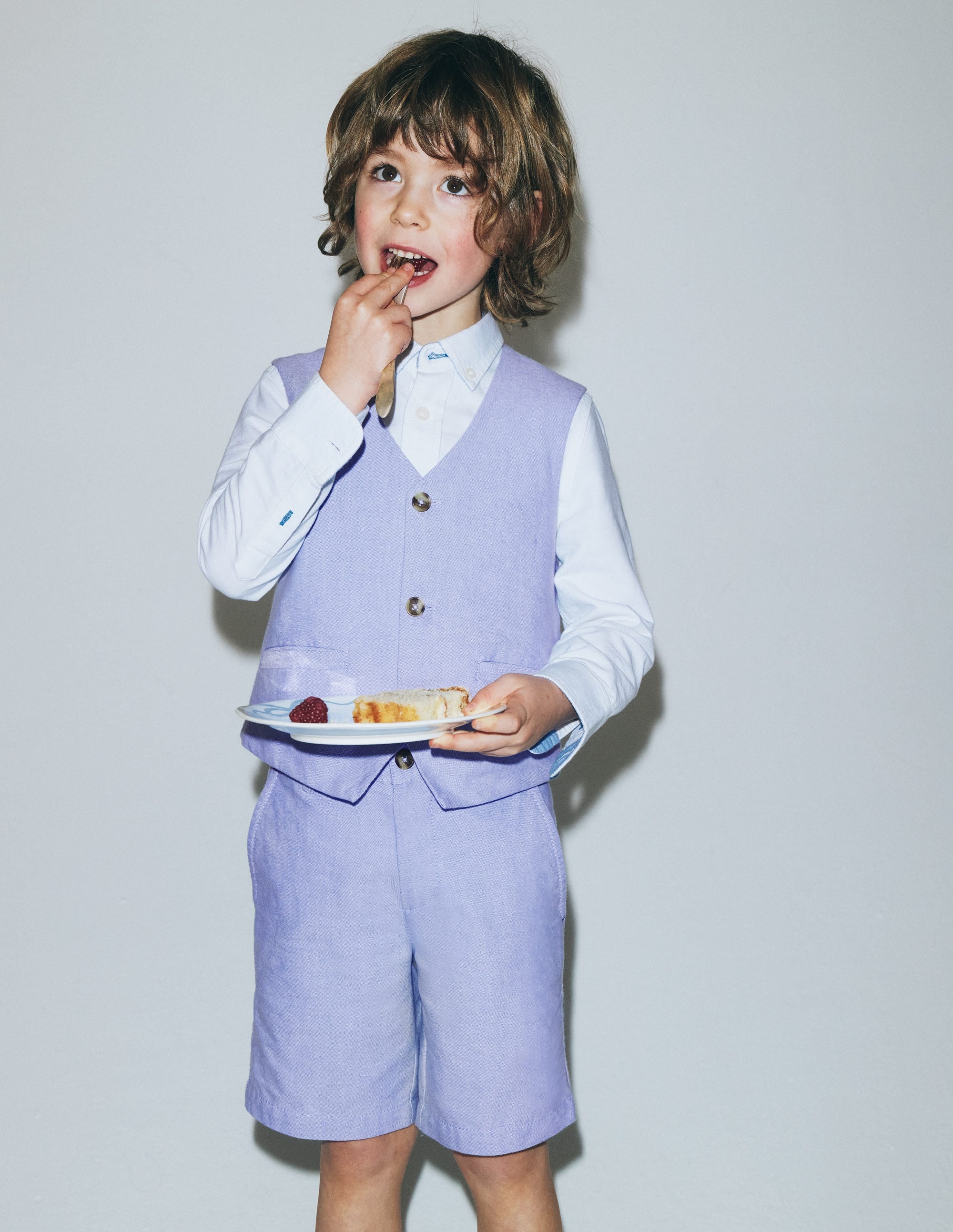 Gilet de costume en coton oxford-Oxford bleu - Image 4