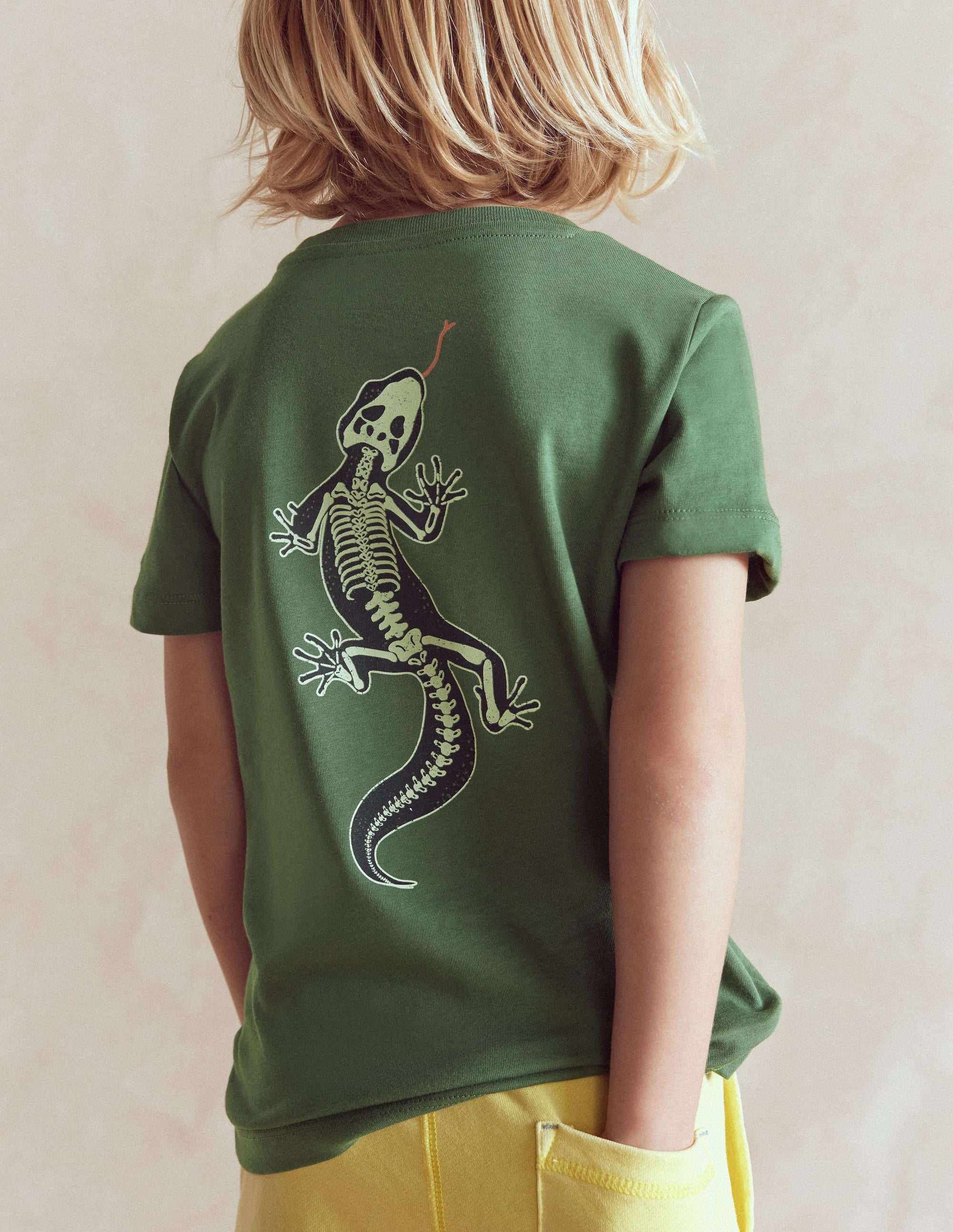 Langarmshirt mit im Dunkeln leuchtender Grafik vorn und hinten-Flaschengrün, Eidechsen-Röntgenbild - Image 2