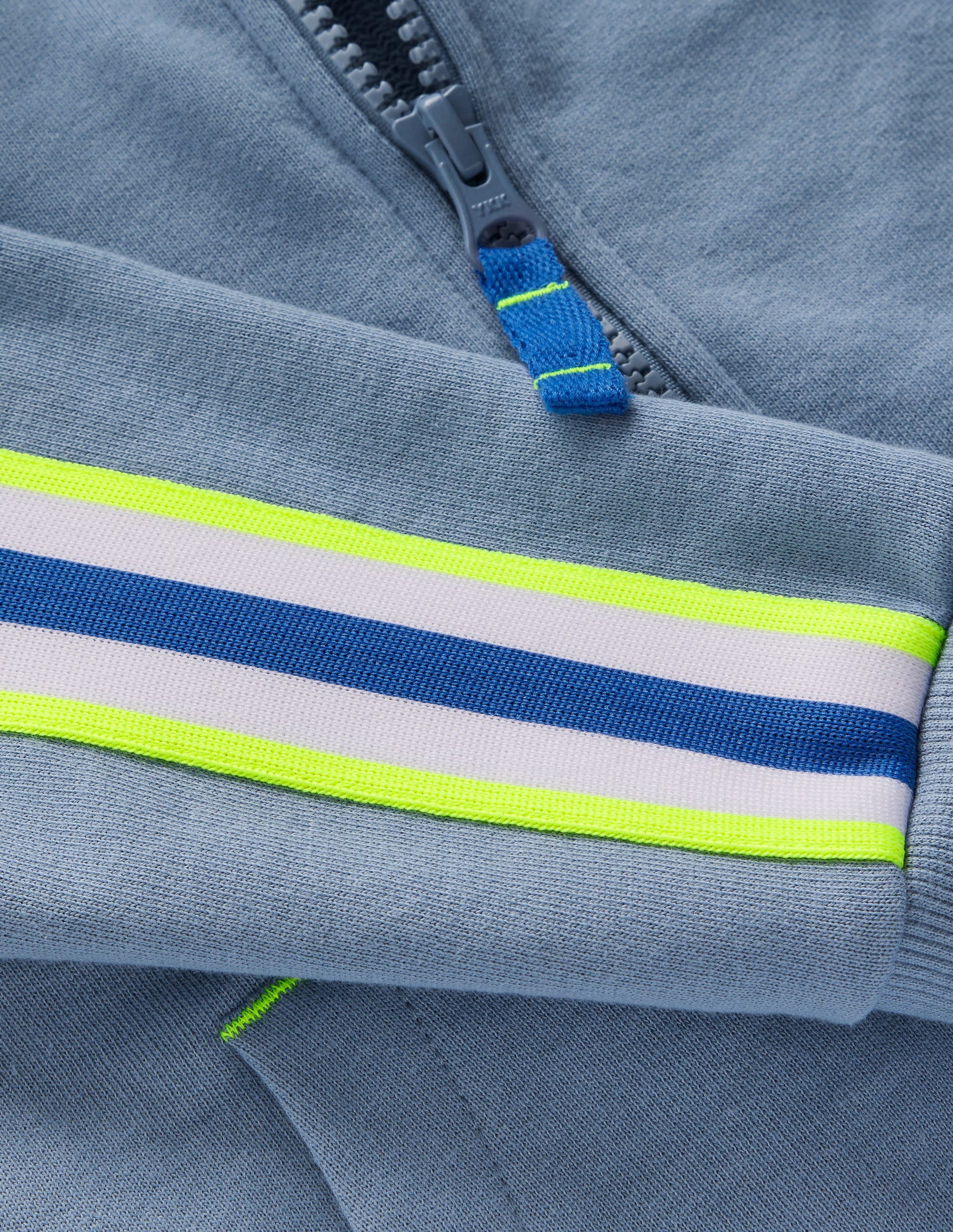 Sweat à capuche zippé avec manches raglan-Bleu français-2
