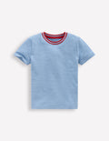 T-shirt semi-épais à manches courtes-Bleu glacier