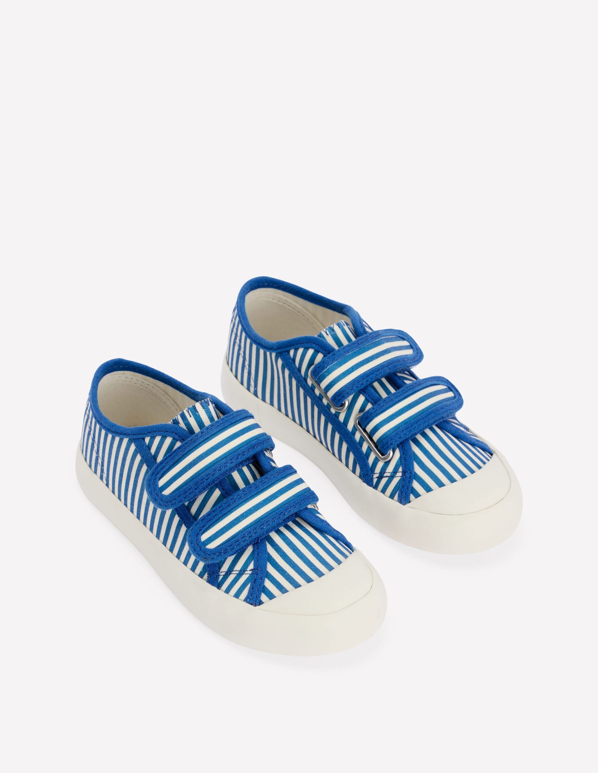 Canvas-Sneaker-Blau Drell Streifen-2