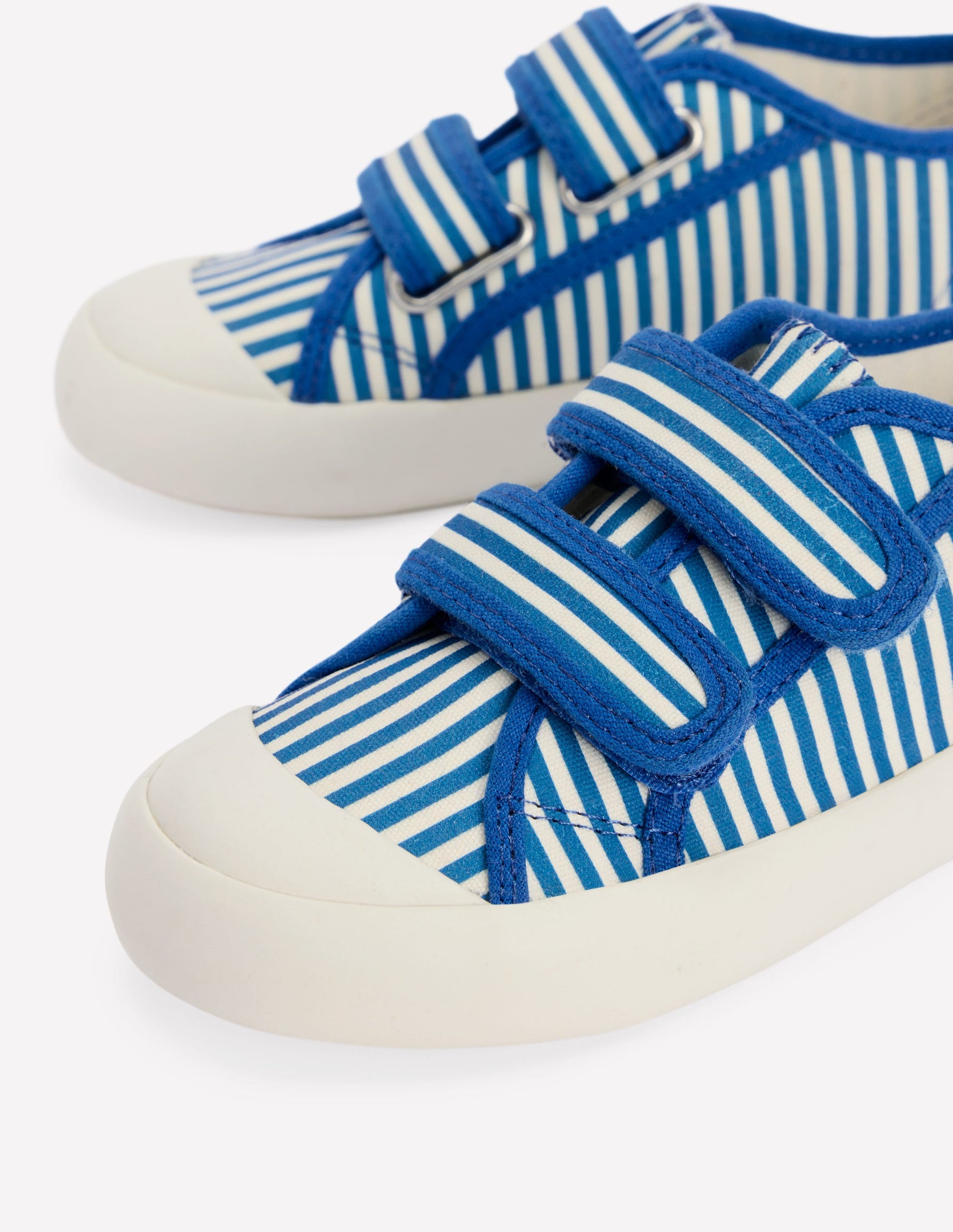 Canvas-Sneaker-Blau Drell Streifen-3