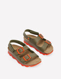 Sandalen in Blockfarben-GRÜN