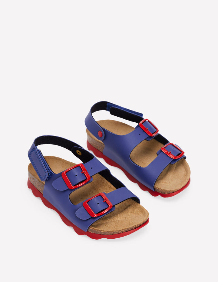 Sandalen in Blockfarben-Mittelalterliches Blau