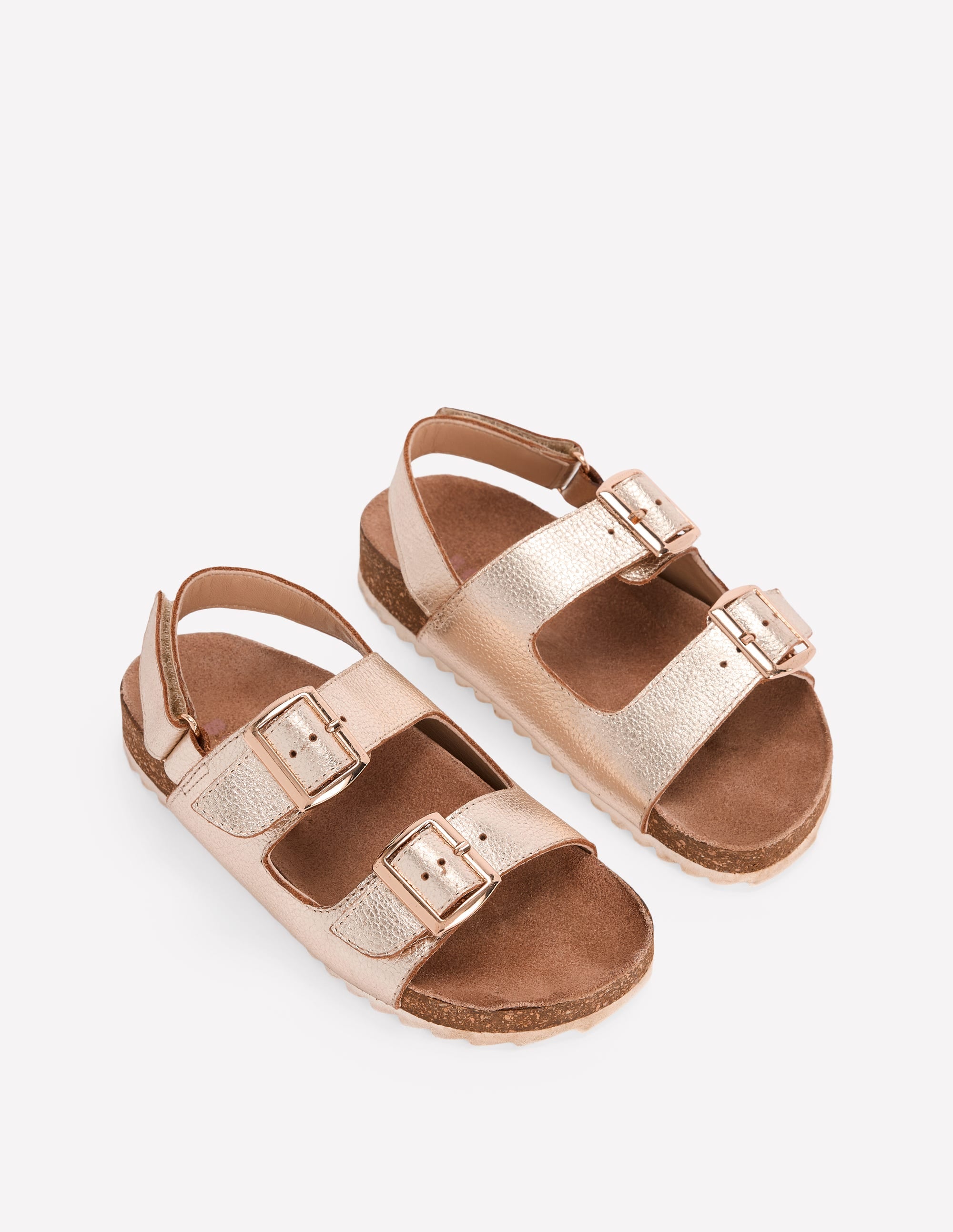 Sandalen mit Doppelriemen in Metallic-Optik-Gold - Image 2