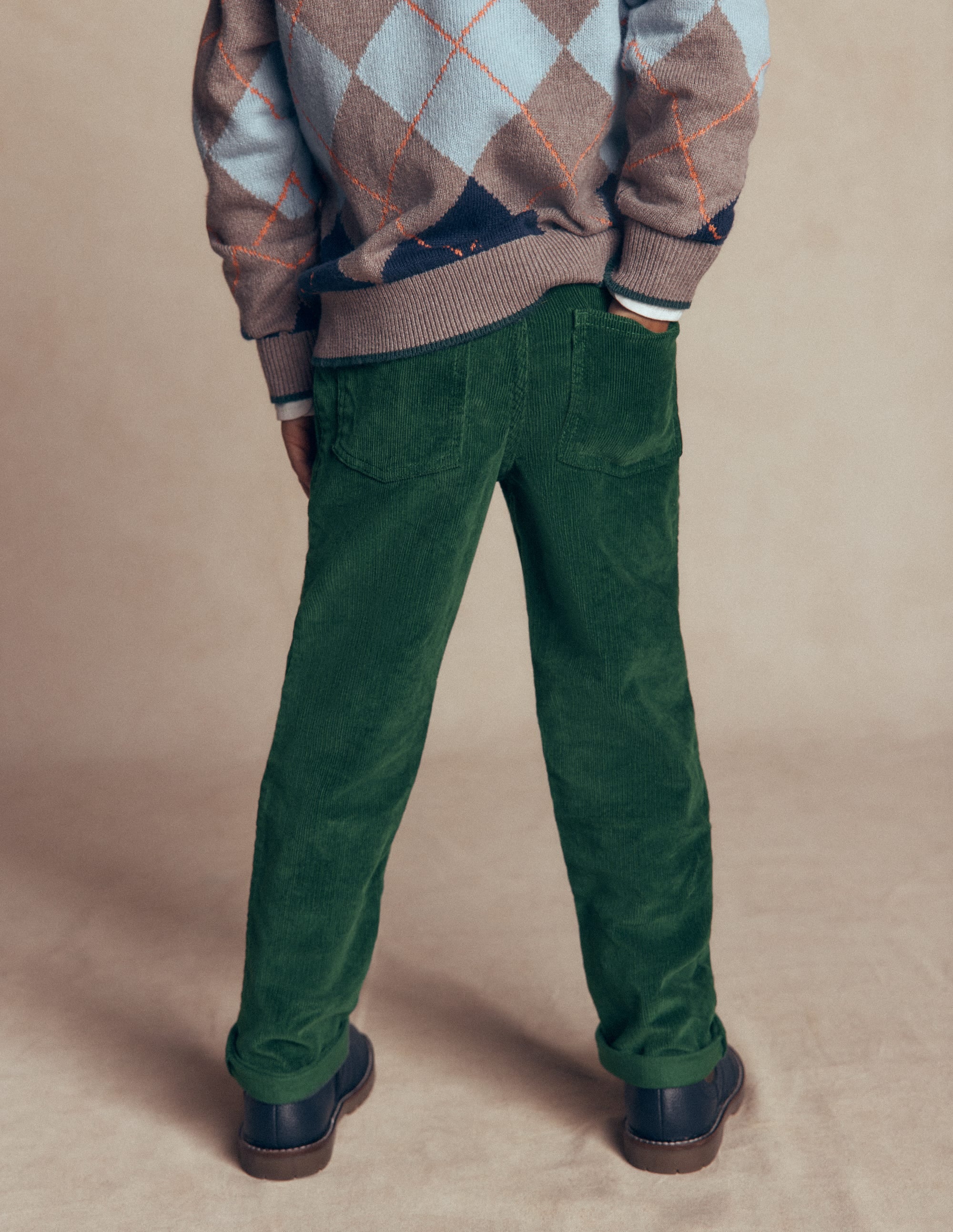 Klassische Cordhose-Dunkelgrün - Image 1